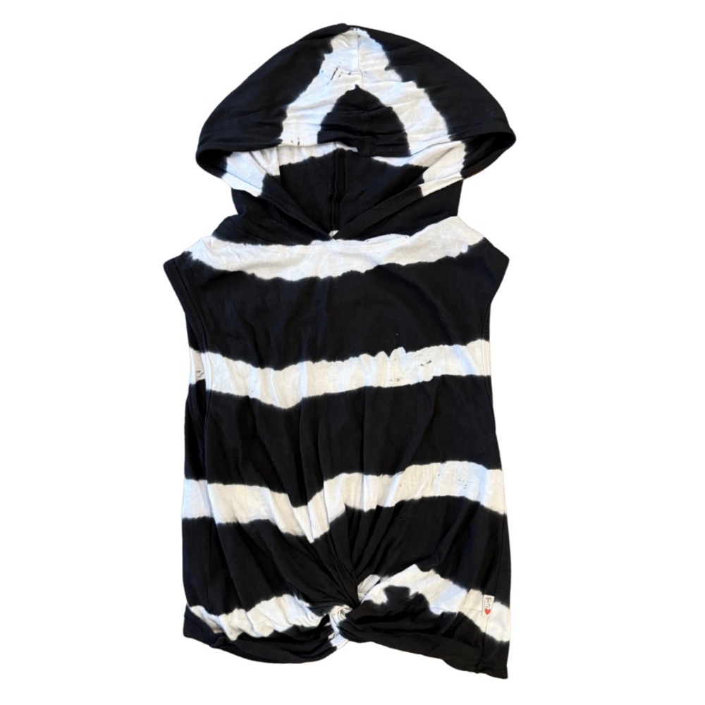 T2Love girls black and white stripe tank in size 8 in excellent condition